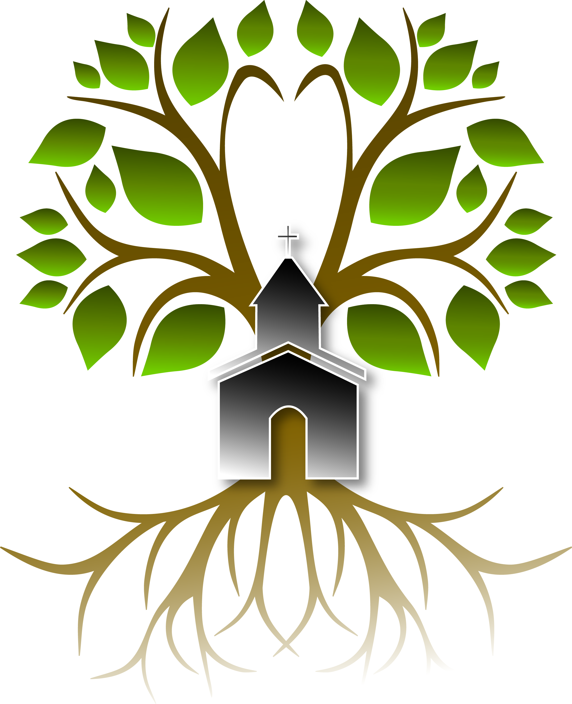 Free tree with roots clipart