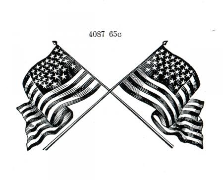 Crossed american flags | Briar Press | A letterpress community