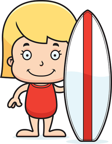 Clip Art Of A Surfing Girl Clip Art, Vector Images & Illustrations ...