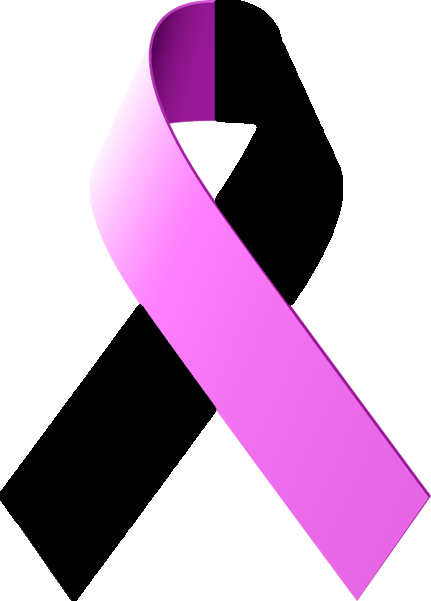 Pink and Black Awareness Ribbon Clip Art