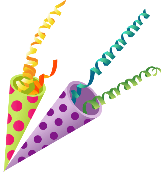 Confetti And Streamers And Balloons Clipart