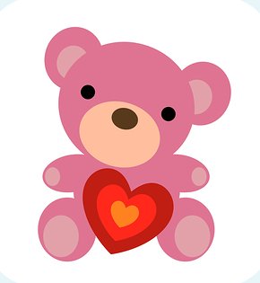 Baby pink bear outline clipart