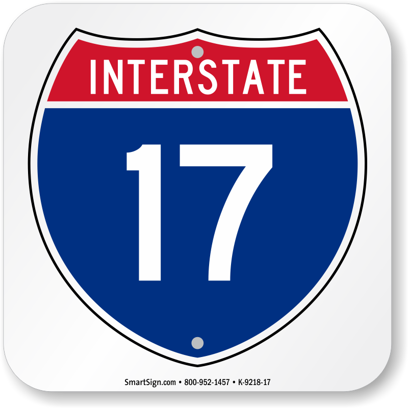 Interstate 17 Sign - Highway Sign Novelty Gifts, SKU: K-9218-17
