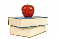 Book with apple on top clipart