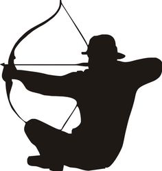 Archery couple silhouette clipart