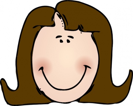 Smiling girl face clipart