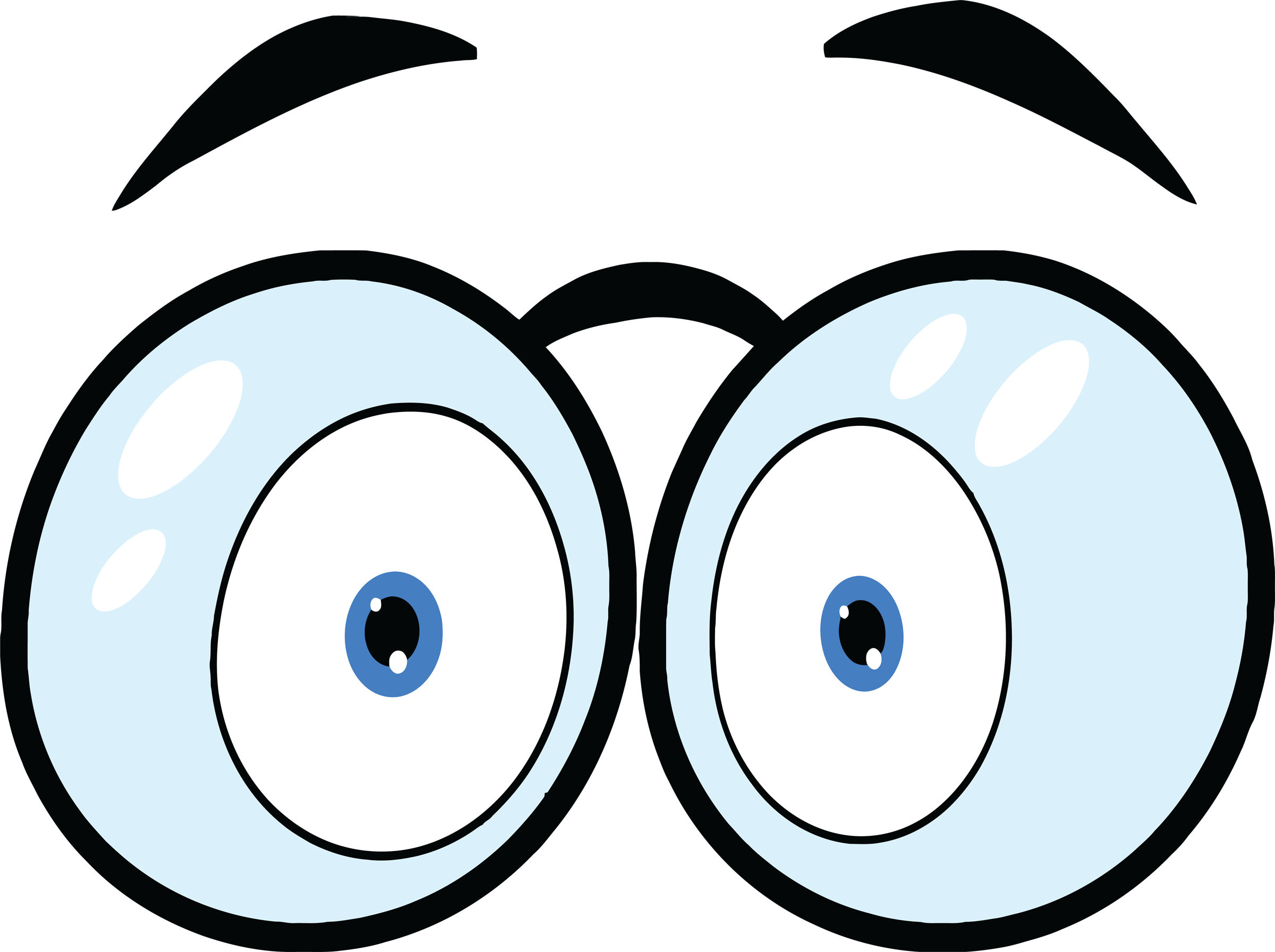 Big cute eyes cartoon clipart