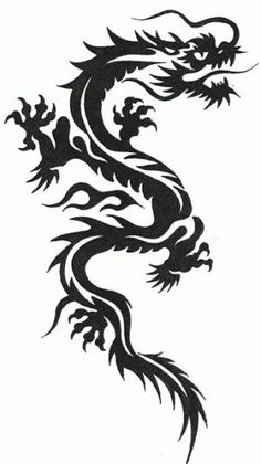 Things To Draw | Tribal Dragon Tattoos, Dragon Tattoos a…
