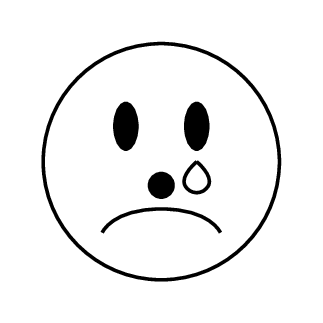 Bladk And White Sad Smiley Face Symbol | Free Download Clip Art ...