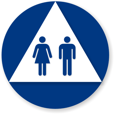 Unisex Bathroom Signs - Men / Women Pictogram Restroom Signs