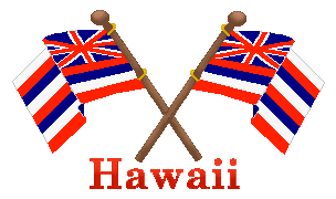 Hawaiian clip art of large crossed flags with Hawaii text and ...