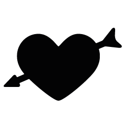 Heart with arrow clipart silhoutte