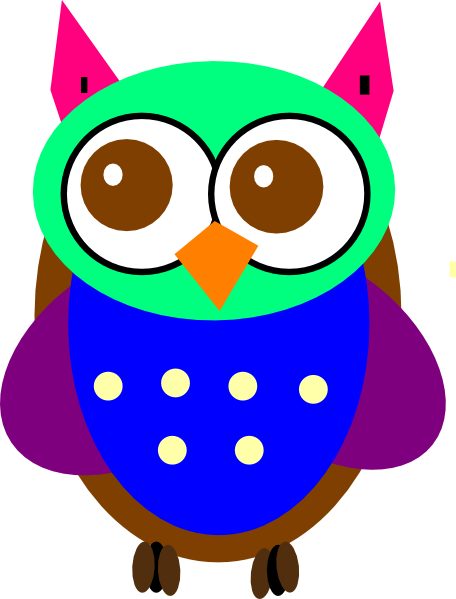 Colorful Baby Owl Clip Art - vector clip art online ...