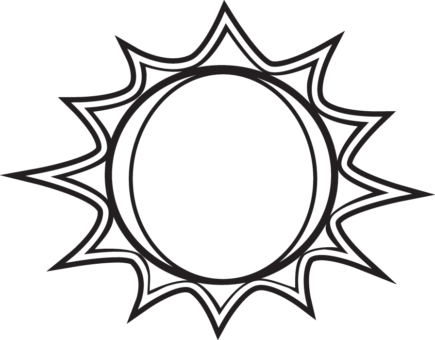 Sun Black And White Clipart - Tumundografico