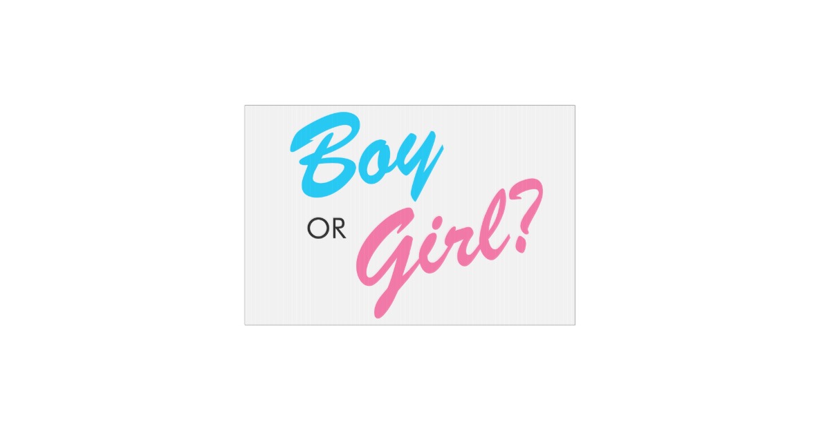 Blue & Pink Boy or Girl Gender Reveal Party Sign | Zazzle