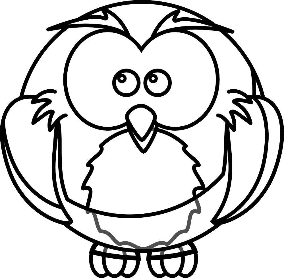 Cartoon Owls Colouring Pages
