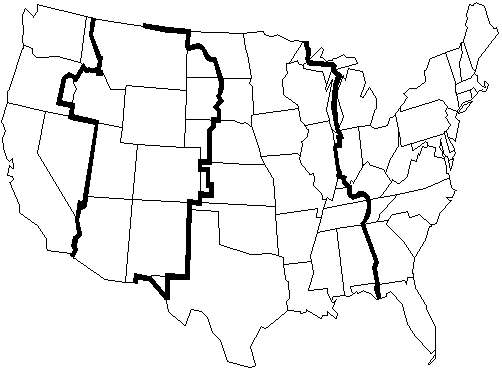 Usa Time Zone Map Black And White - ClipArt Best