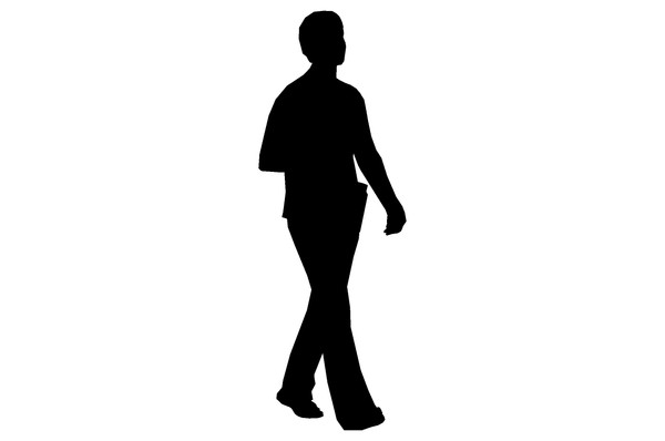 3d model silhouette woman walking shorthai