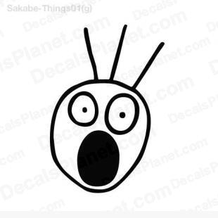 Scared face decal, vinyl decal sticker, wall decal - Decals Ground
