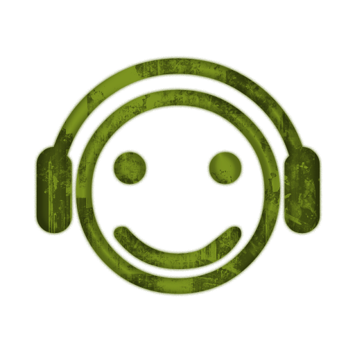 Happy Face with Headset (Good Music) Icon #019187