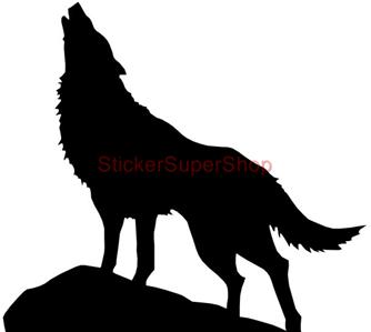 Huge Howling Wolf Silhouette Decal Removable Door Wall Sticker ...