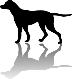 Dog Breed Clipart Image - Silhouette of a Pointer Bird Dog
