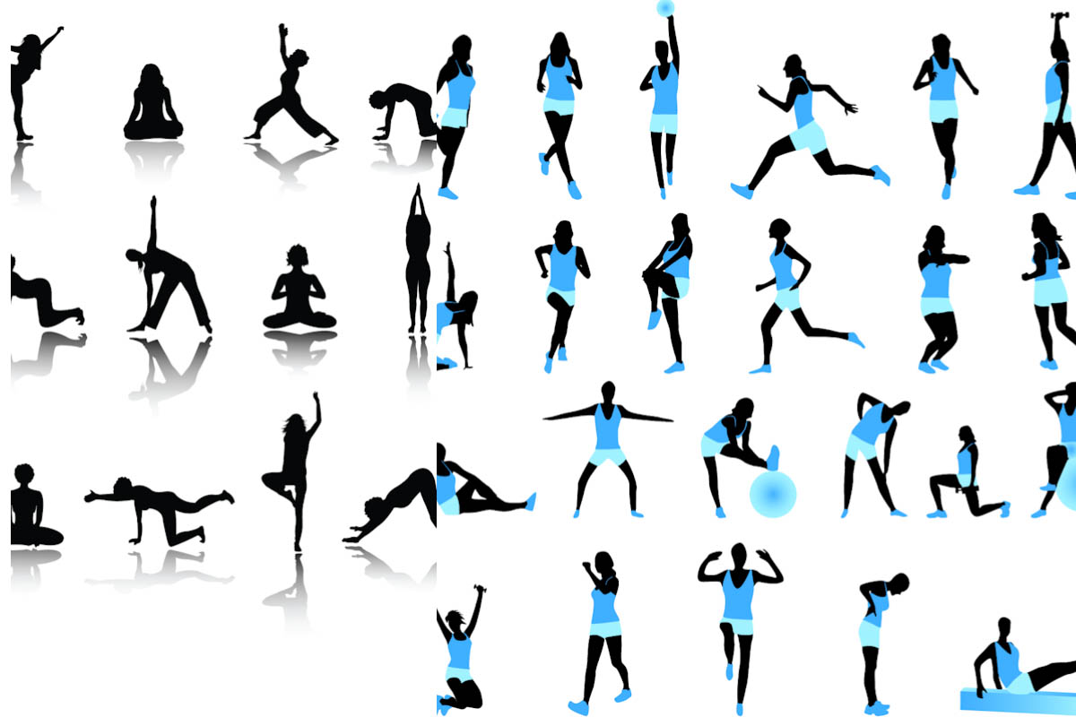 Fitness silhouette vector | Vector Graphics & Vector Illustrations