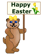 Easter Clip Art - Groundhogs With Happy Easter Signs - Free Easter ...