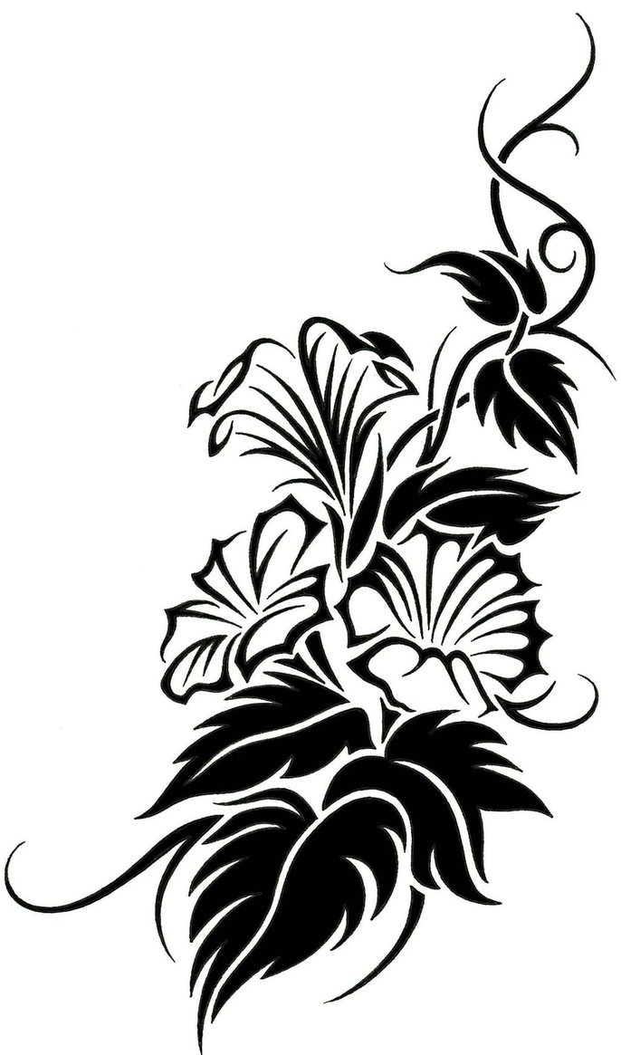 Floral Tribal Vine Tattoo Design by JSHarts