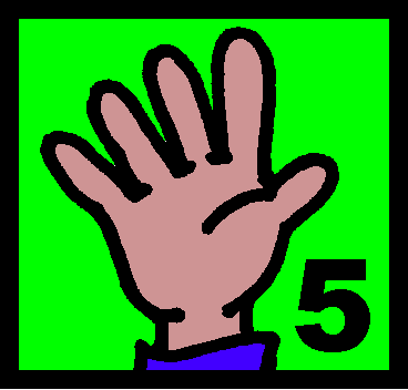 5 sign (in color) - Clip Art Gallery