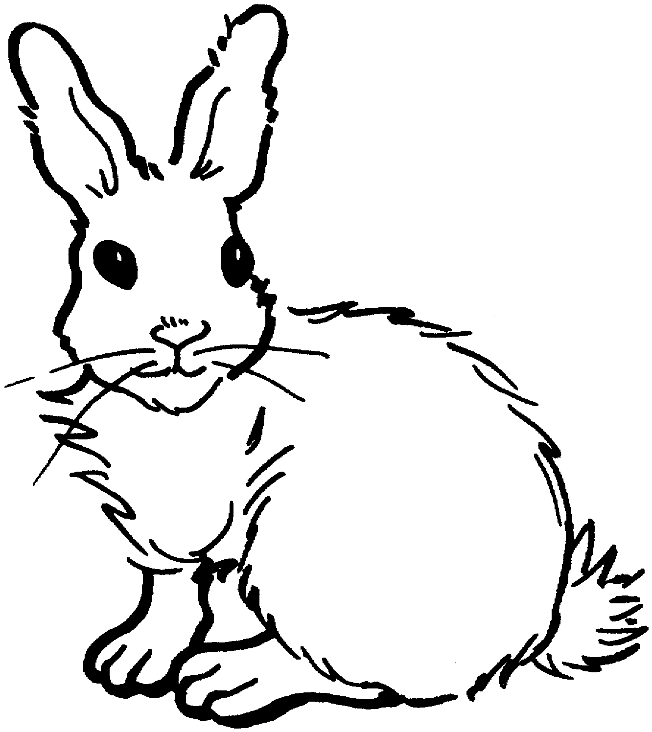 free rabbit clipart black and white - photo #40