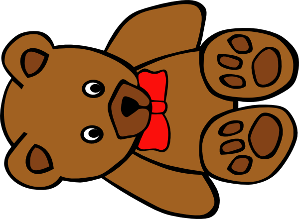 Teddy Bear With Bow Clip Art - vector clip art online ...