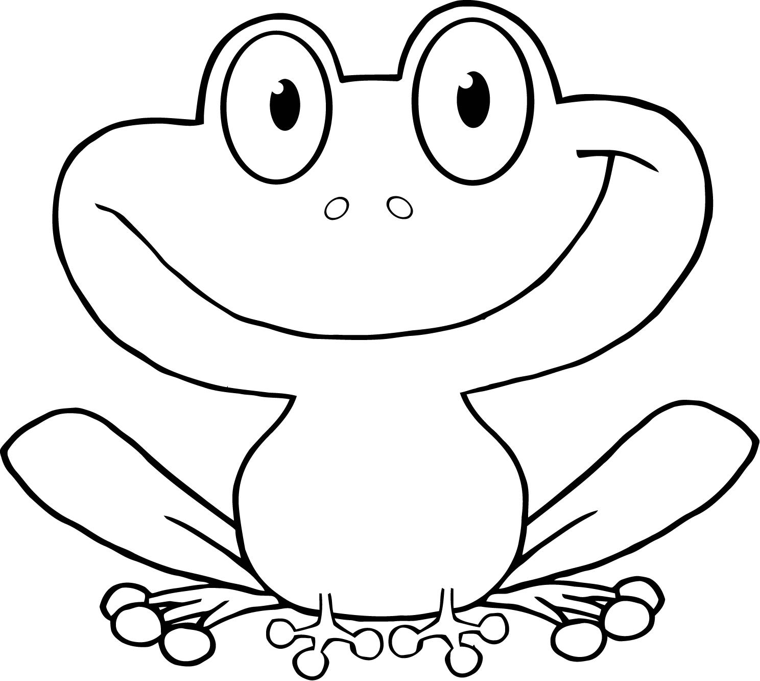 printable cartoon cute frog character for kids - Coloring Point