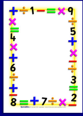 Maths-themed A4 page borders (SB1210) - SparkleBox