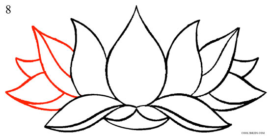 How to Draw Lotus Flower (Step by Step Pictures) | Cool2bKids
