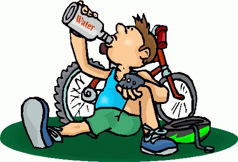 Someone drinking water clipart