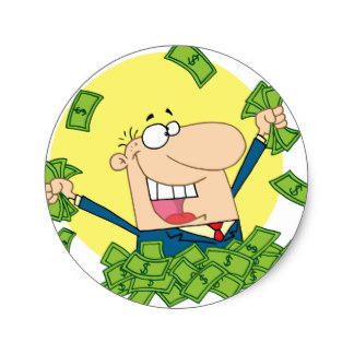 Rich Money Cartoon Stickers | Zazzle