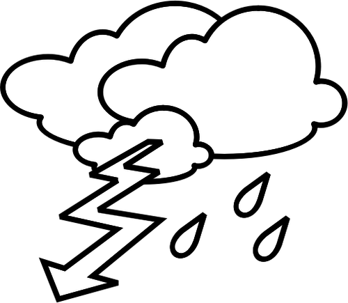 Outline weather forecast icon for thunder vector clip rt | Public ...
