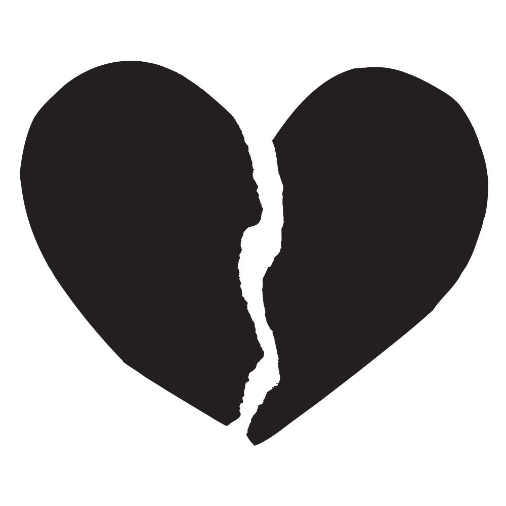 Broken Heart Black And White Photography - ClipArt Best