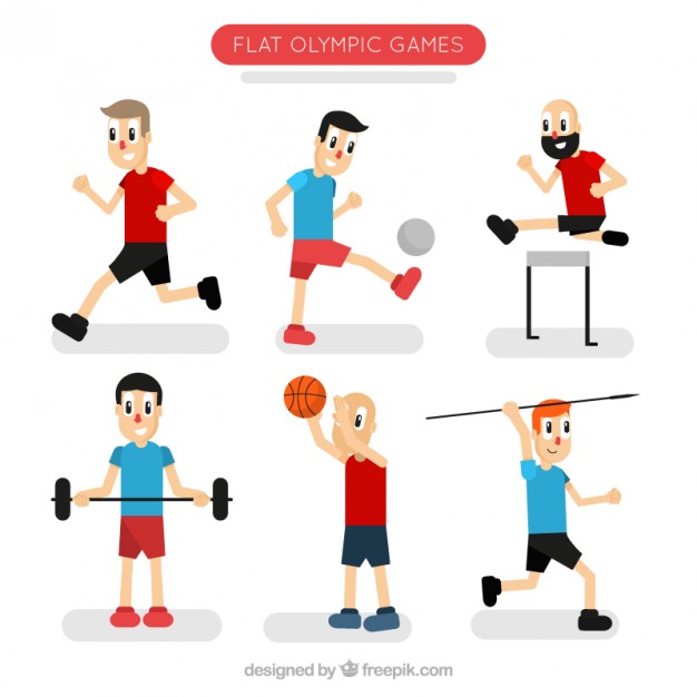 Cartoon characters doing sports Vector | Free Download