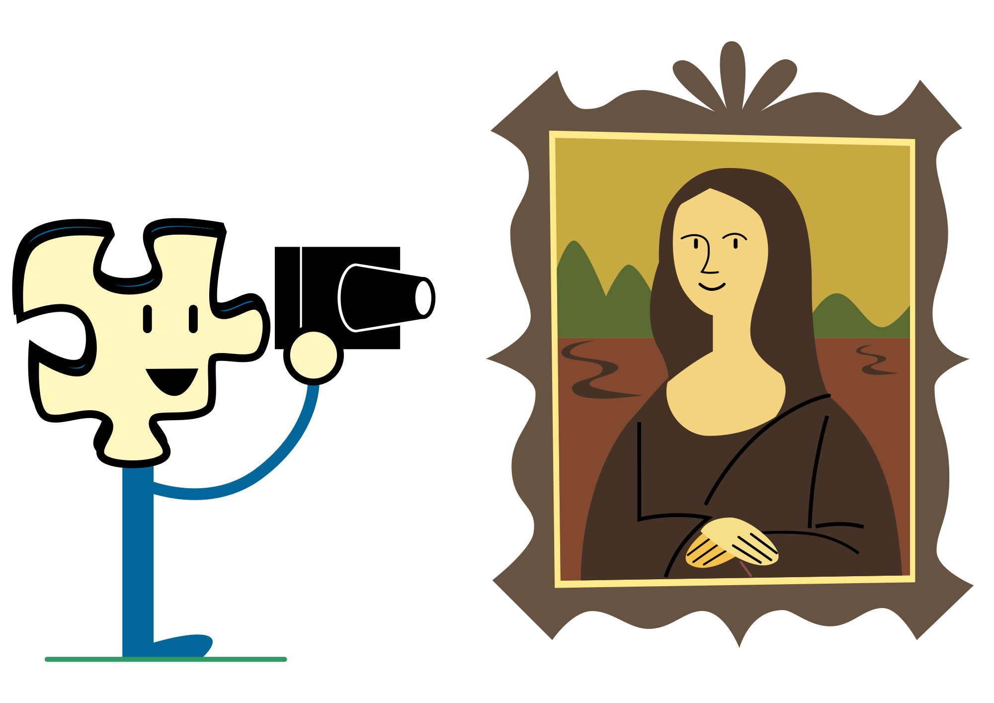 File:Puzzly taking a photo of the Mona Lisa.svg