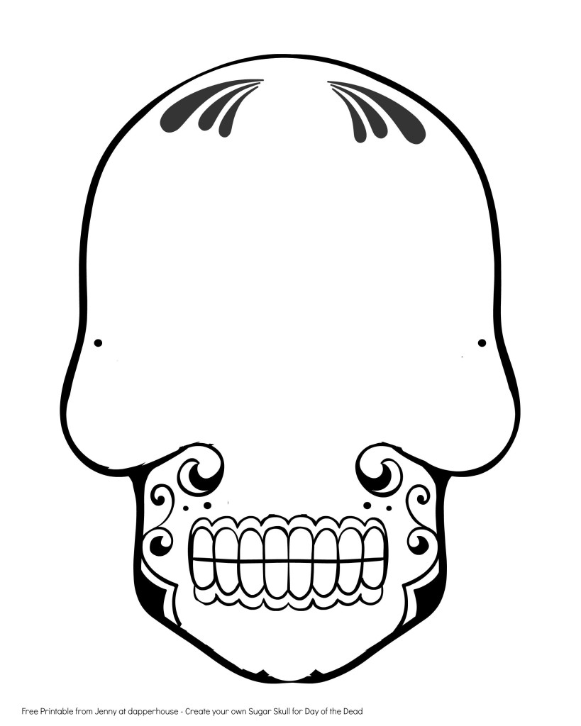 Free Printable Create a Sugar Skull for Day of the Dead Activity