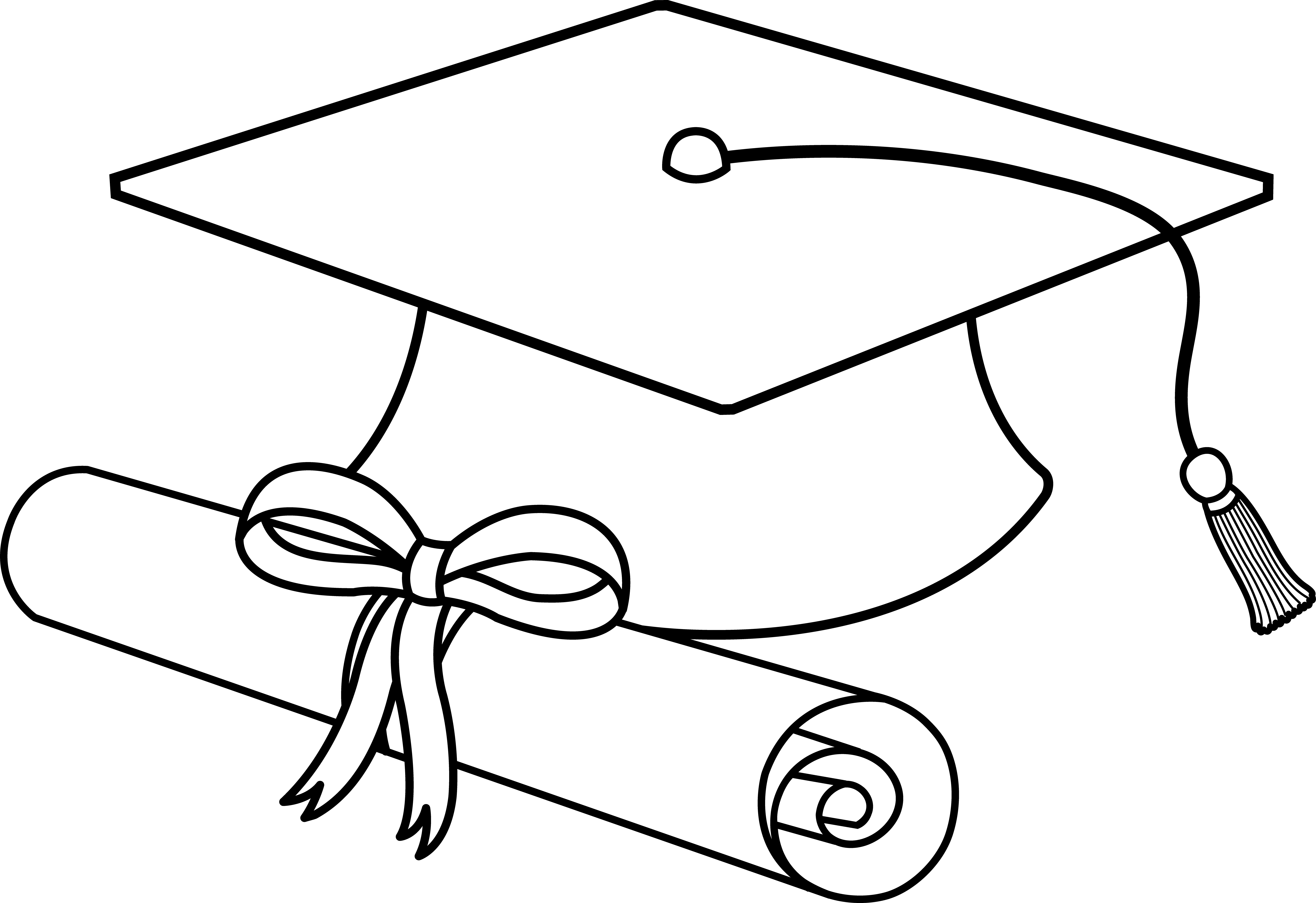 Cap and gown diploma clipart