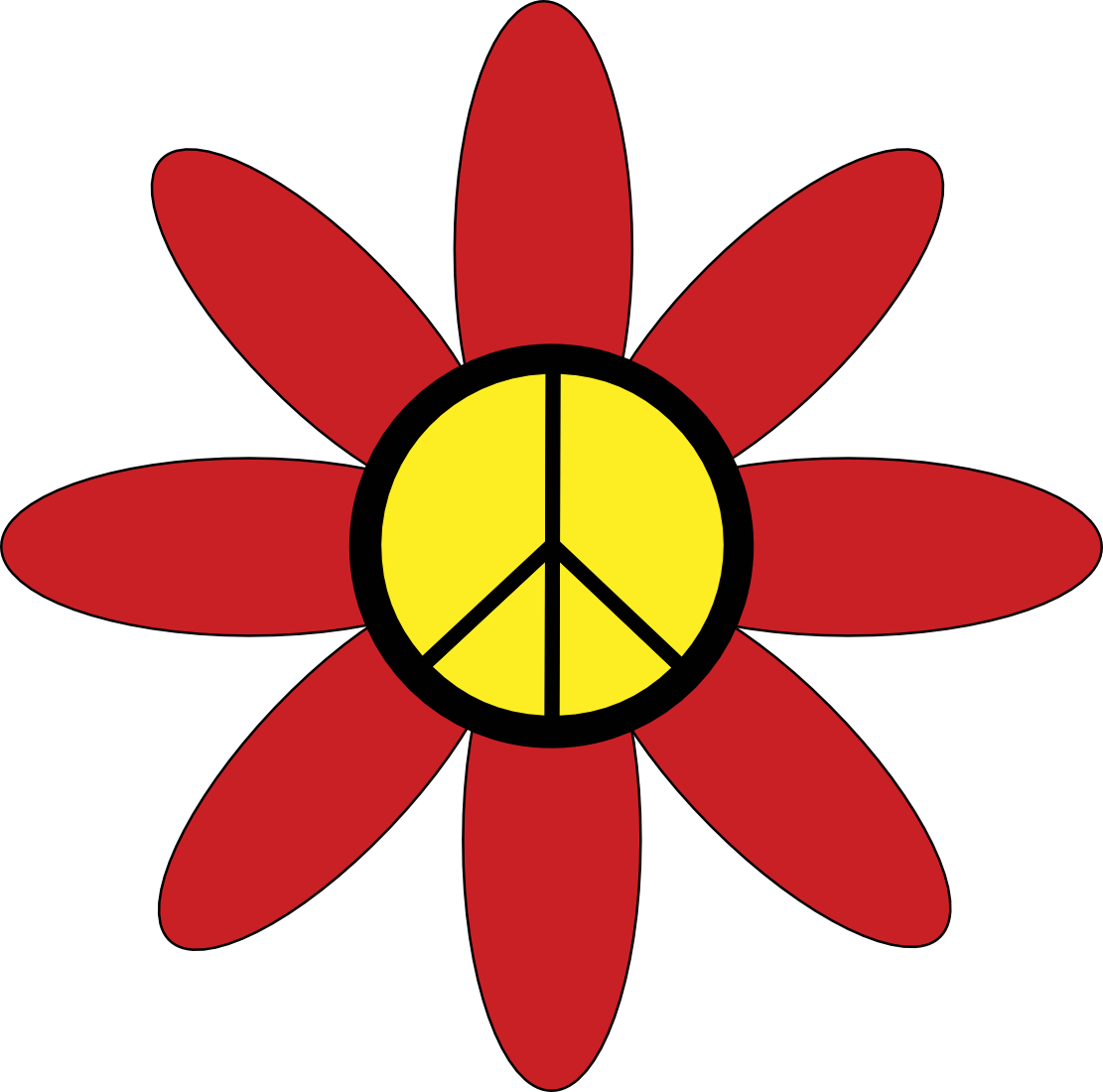 Red Hippie Flower - ClipArt Best