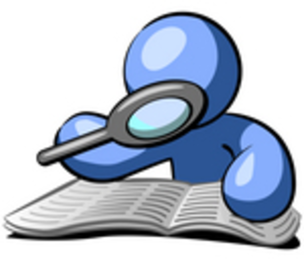 Man with magnifying glass clipart