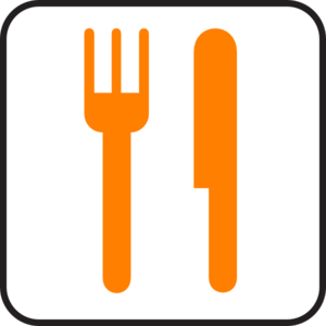 Orange Knife And Fork clip art - vector clip art online, royalty ...