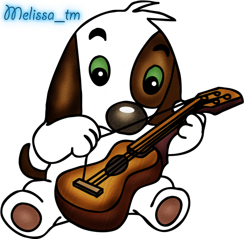 cute dog playing the guitar png