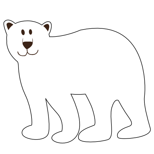 Colorful Animal Polar Bear Black White Line Art Scalable Vector ...