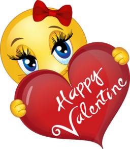 Happy Valentine Girl Smiley Emoticon Clipart Royalty ...