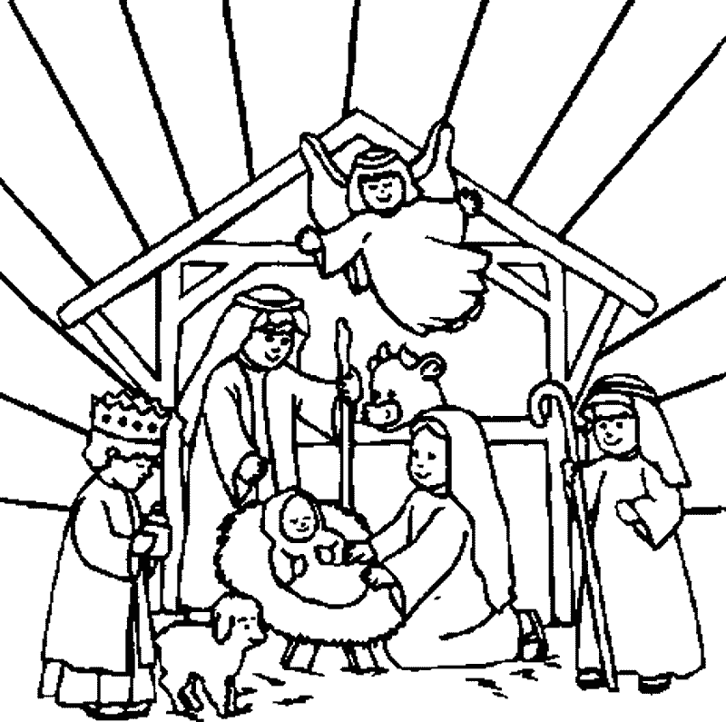 free black and white nativity scene clipart - photo #34